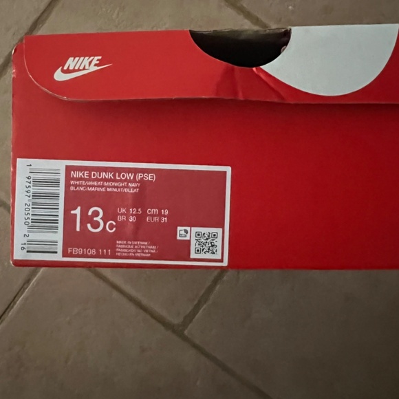 Nike Dunk Low PSE White/Wheat/Midnight Navy Size 13c - Picture 14 of 14